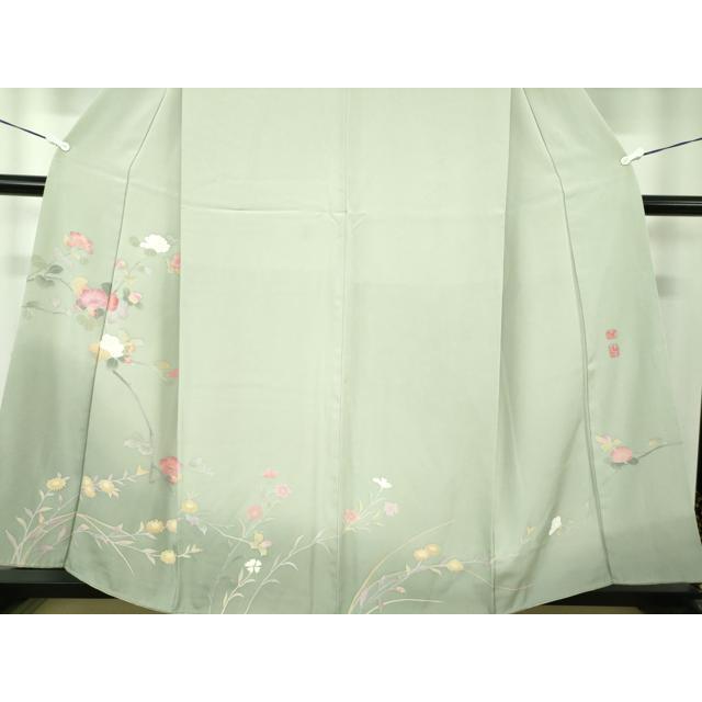 平和屋着物○京加賀友禅 百貫達雄 訪問着 枝花文 正絹 逸品 AABF9148cs