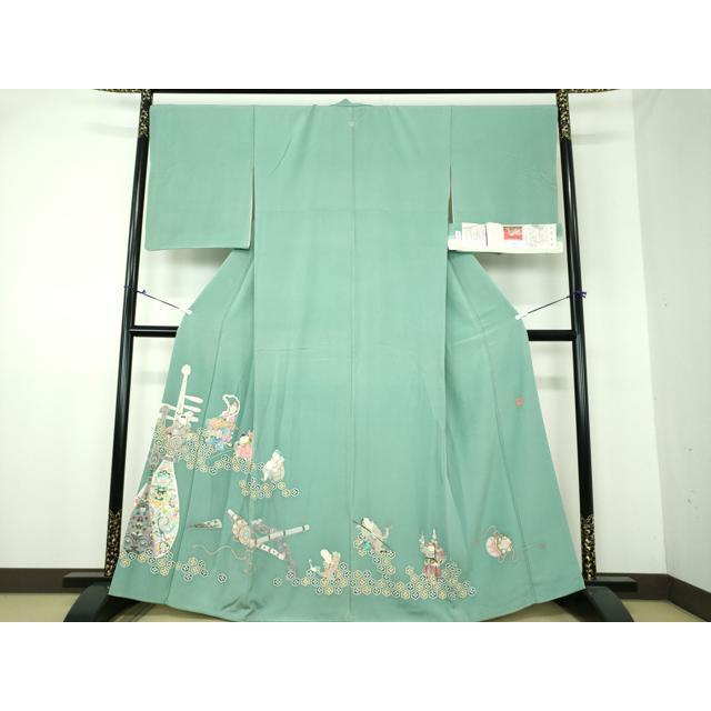 平和屋着物○豪華色留袖 友禅 作家物 庭園風景文 正絹 逸品 DAAY9644az