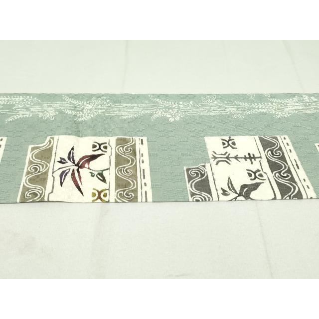 平和屋着物●九寸名古屋帯　幾何学文様　金彩　正絹　逸品　CABD0409hy 平和屋着物○初代 染人・山岡古都 首里琉染 九寸名古屋帯 更紗花唐草文