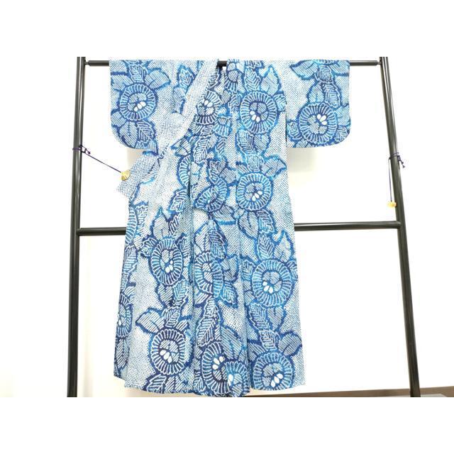 平和屋着物∴夏物 浴衣 有松鳴海絞り 草花文 綿 逸品 DAAV0374cd  