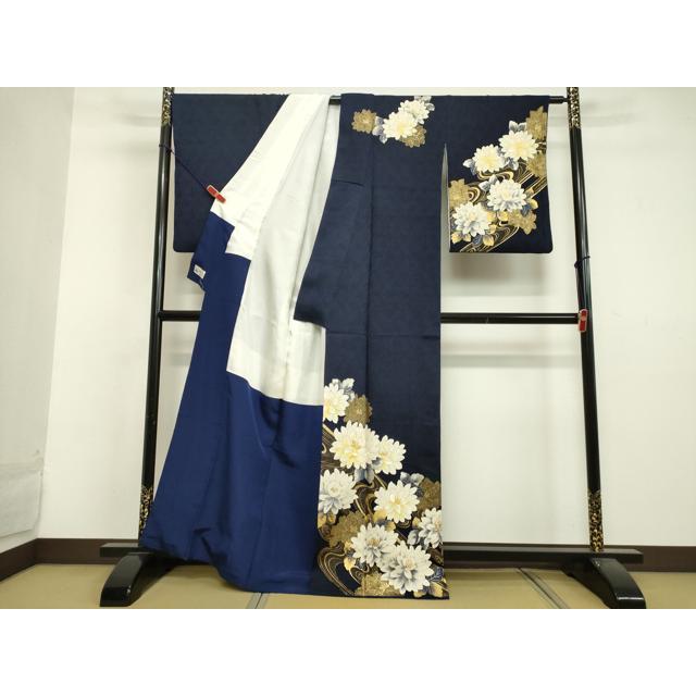 平和屋着物○訪問着 総絞り 流水草花文 金銀彩 やまと誂製