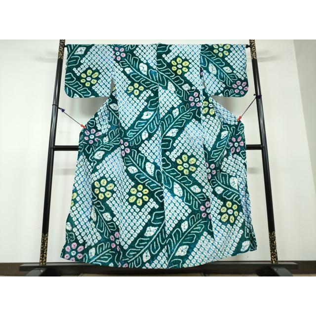 平和屋着物∴夏物 浴衣 有松鳴海絞り 草花文 綿 逸品 DAAV4117ud  