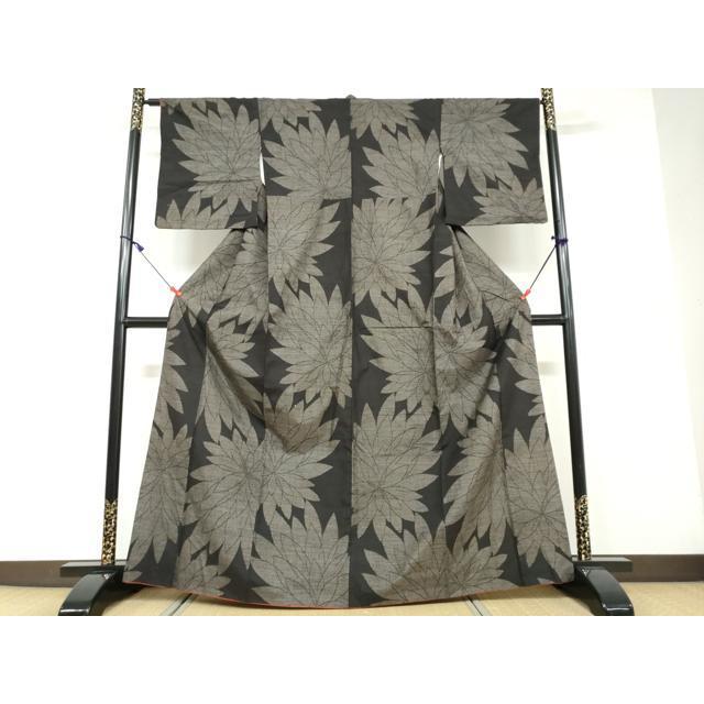 平和屋着物●上質な紬　花尽くし文　黒地　正絹　逸品　DAAV4854ud 平和屋着物○上質な紬 花尽くし文 黒地 正絹 逸品 DAAV4854ud 着物