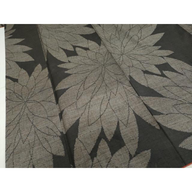 平和屋着物○上質な紬 花尽くし文 黒地 正絹 逸品 DAAV4854ud 着物