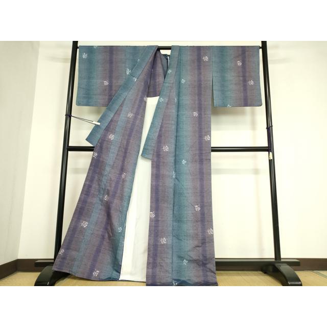 平和屋着物▽上質な紬 単衣 舞花文 正絹 逸品 DAAV5389az