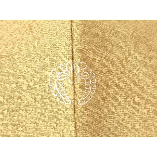 平和屋着物▽上質な色無地　単衣　作家物　平安優紀　霞地紋　香色　正絹　逸品　未使用　DAAV5537az 平和屋着物▽上質な色無地 単衣 作家物 平安優紀 霞地紋 香色 正絹