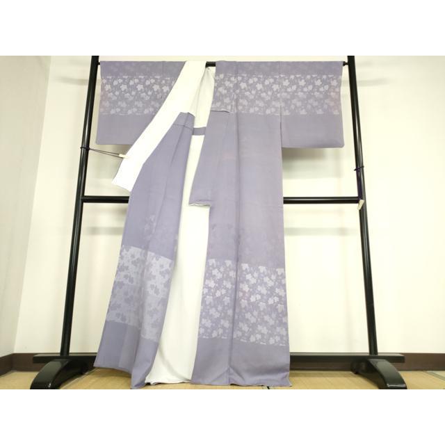 平和屋着物▽訪問着　単衣　お召地　葡萄蔦の葉文　正絹　逸品　DAAV5925az 平和屋着物▽訪問着 単衣 お召地 葡萄蔦の葉文 正絹 逸品 DAAV5925az