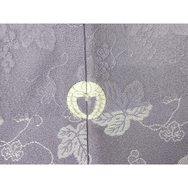 平和屋着物▽訪問着　単衣　お召地　葡萄蔦の葉文　正絹　逸品　DAAV5925az 平和屋着物▽訪問着 単衣 お召地 葡萄蔦の葉文 正絹 逸品 DAAV5925az