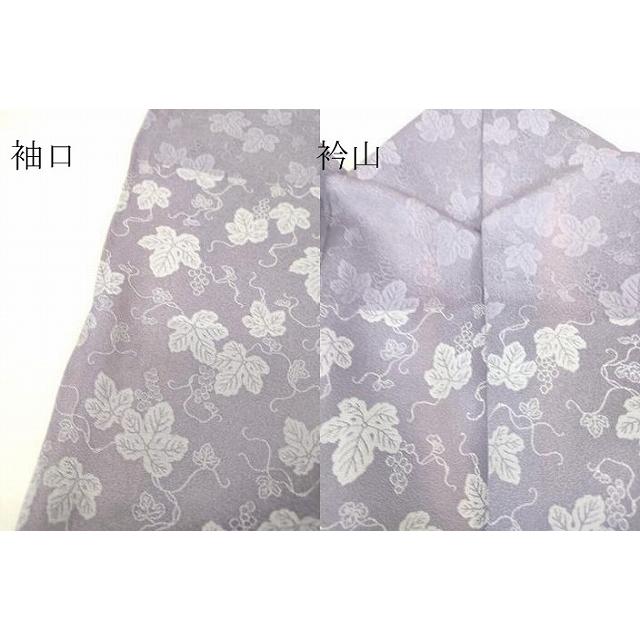 平和屋着物▽訪問着　単衣　お召地　葡萄蔦の葉文　正絹　逸品　DAAV5925az 平和屋着物▽訪問着 単衣 お召地 葡萄蔦の葉文 正絹 逸品 DAAV5925az