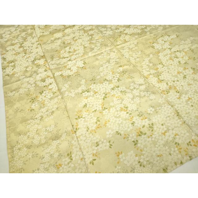 平和屋着物▽上質なお召　単衣　草花文　正絹　逸品　DAAV5974az 平和屋着物▽上質なお召 単衣 草花文 正絹 逸品 DAAV5974az : 平和屋