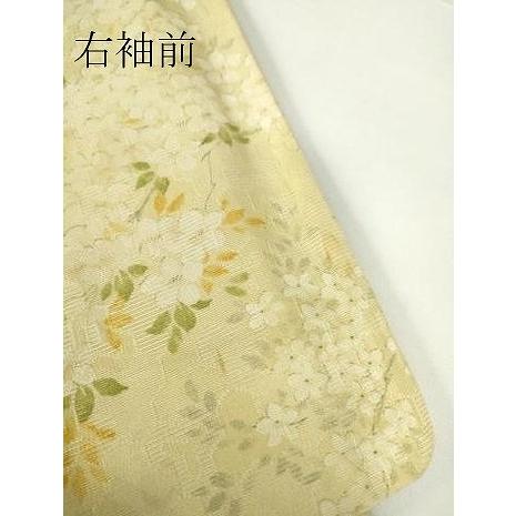 平和屋着物▽上質なお召　単衣　草花文　正絹　逸品　DAAV5974az 平和屋着物▽上質なお召 単衣 草花文 正絹 逸品 DAAV5974az : 平和屋