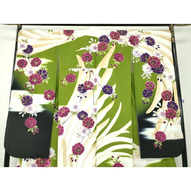 平和屋着物○豪華振袖 駒刺繍 流水桜 暈し染め 金銀彩 正絹