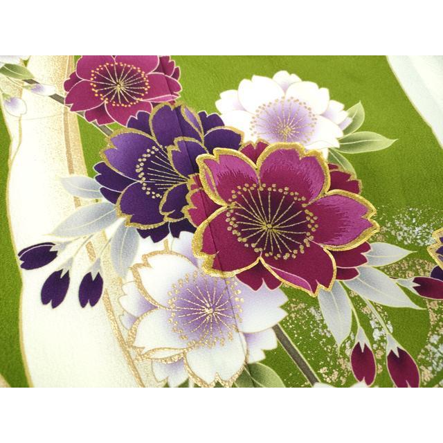 平和屋着物○豪華振袖 駒刺繍 流水桜 暈し染め 金銀彩 正絹