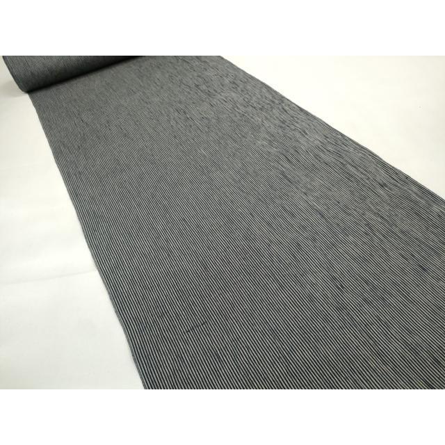 新品未使用　着尺反物　越後片貝木綿　小千谷織物　紺仁謹製木綿122601 平和屋着物○小千谷 紺仁 越後片貝木綿 反物 着尺 縞 小千谷織物謹製