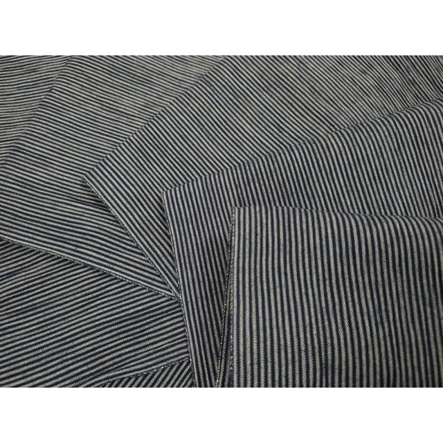 新品未使用　着尺反物　越後片貝木綿　小千谷織物　紺仁謹製木綿122601 平和屋着物○小千谷 紺仁 越後片貝木綿 反物 着尺 縞 小千谷織物謹製