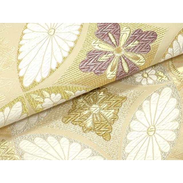 平和屋着物○六通柄袋帯 唐織 本草木つづれ 七宝花唐草文 金銀糸 正絹