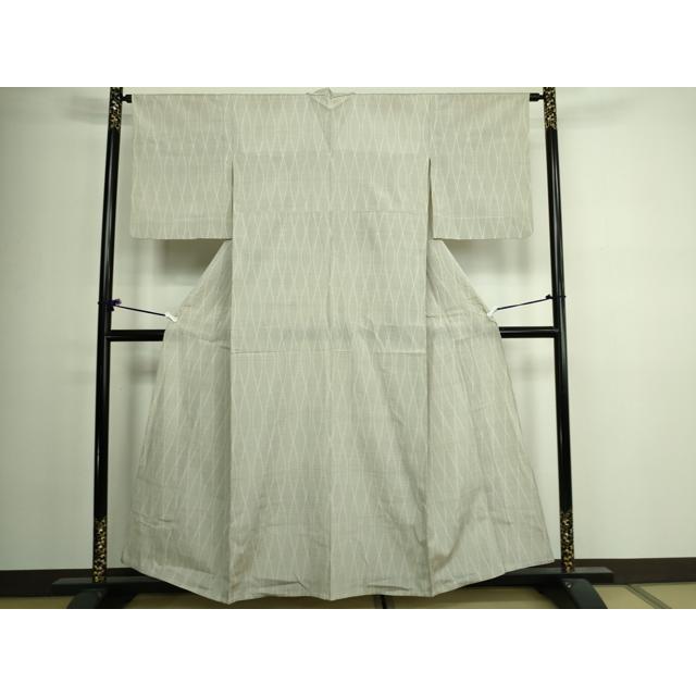平和屋着物▽本塩沢　単衣　変わり間道　正絹　逸品　DAAV9935sf