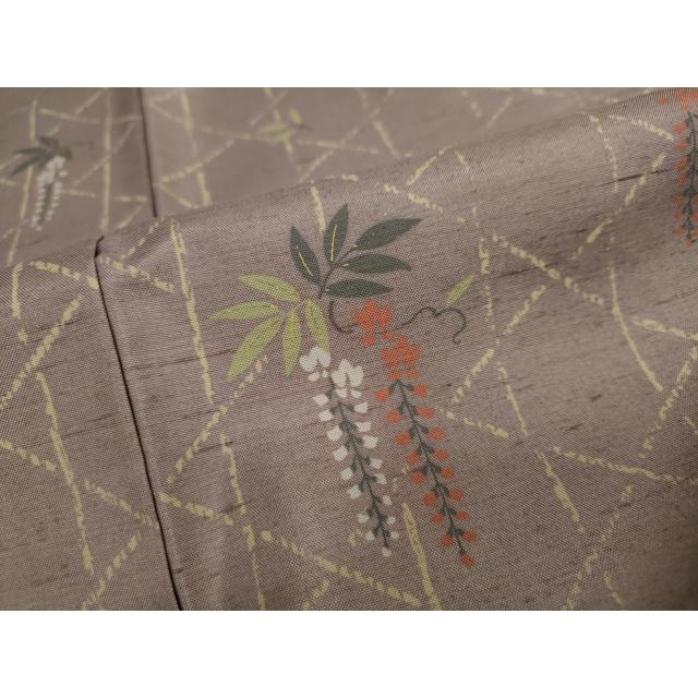 平和屋着物●石川県指定無形文化財　牛首紬　白山工房　手織り　訪問着　流水草花文　暈し染め　正絹　逸品　DAAW5673ud 平和屋着物○石川県指定無形文化財 牛首紬 白山工房 手織り 訪問着