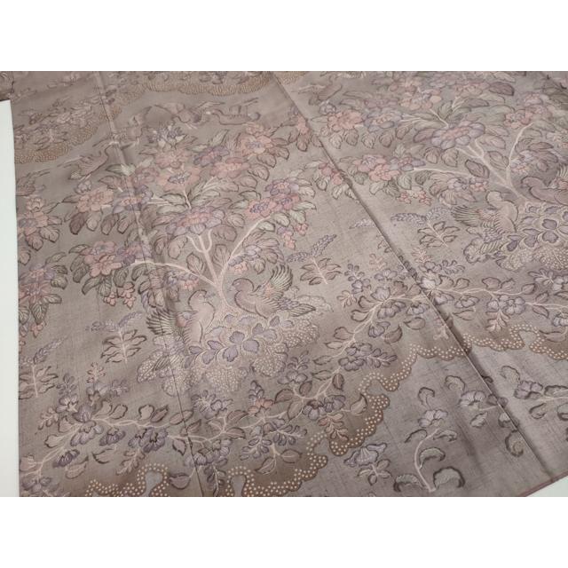 平和屋着物●訪問着　紬地　花鳥文　正絹　逸品　DAAW5855ud 平和屋着物○訪問着 紬地 花鳥文 正絹 逸品 DAAW5855ud