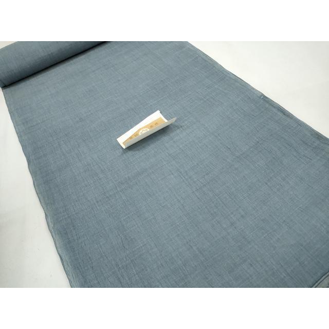 平和屋着物＊夏物　本場小千谷ちぢみ　反物　着尺　藍鉄色　麻　逸品　未使用　DAAW7553zzz 平和屋着物＊夏物 本場小千谷ちぢみ 反物 着尺 藍鉄色 麻 逸品 未使用