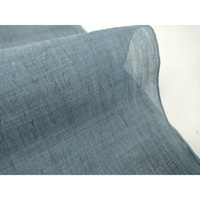 平和屋着物＊夏物　本場小千谷ちぢみ　千草鼠色　証紙付き　麻　逸品　AABI0602jd 平和屋着物＊夏物 男性 本場小千谷ちぢみ 反物 着尺 藍鼠色 小千谷織物