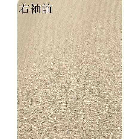 平和屋着物▽加賀友禅の巨匠　初代　由水十久監修　色無地　単衣　縞地紋　白茶色　正絹　逸品　DAAW9281sf 平和屋着物▽加賀友禅の巨匠 初代 由水十久監修 色無地 単衣 縞地紋 白