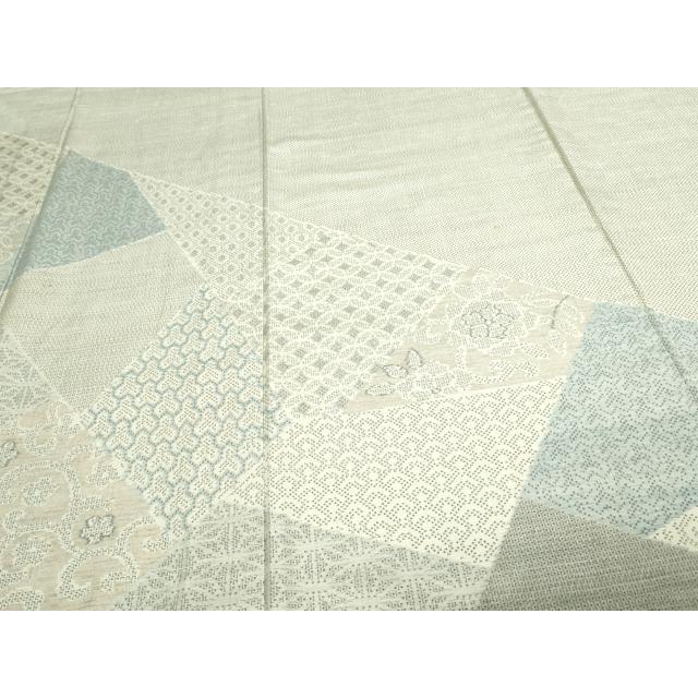 平和屋着物▽訪問着 結城紬 単衣 100亀甲 唐草文 正絹 逸品 DAAW9422sf