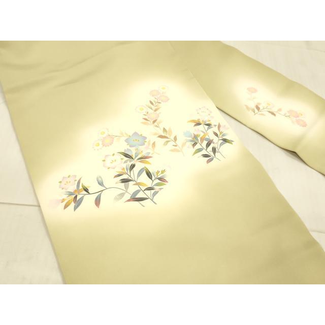 平和屋着物●塩瀬　九寸名古屋帯　友禅　作家物　草花文　正絹　逸品　DAAX0072cm 平和屋着物○塩瀬 九寸名古屋帯 友禅 作家物 草花文 正絹 逸品