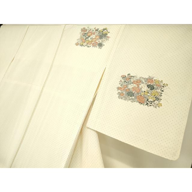 平和屋着物▽訪問着　単衣　草花文　正絹　逸品　未使用　DAAX3002az