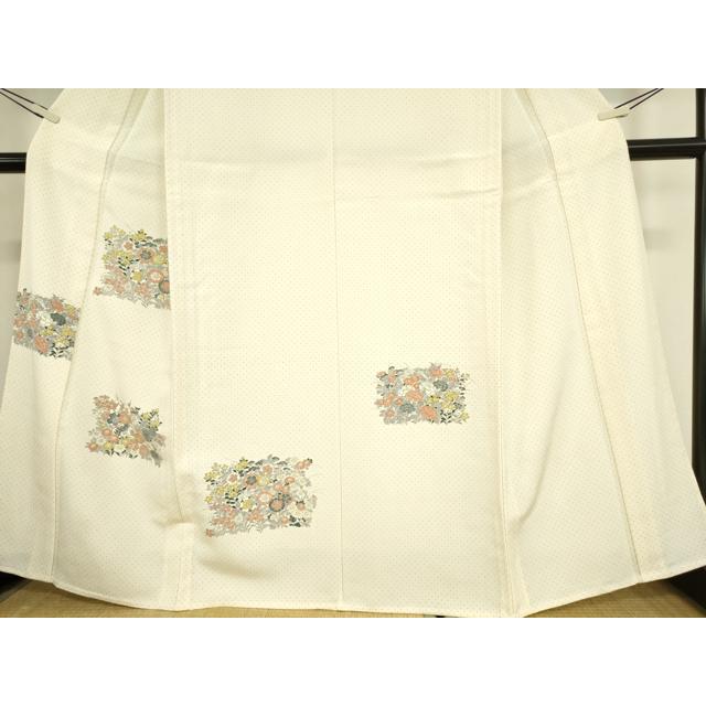 平和屋着物▽訪問着　単衣　草花文　正絹　逸品　未使用　DAAX3002az