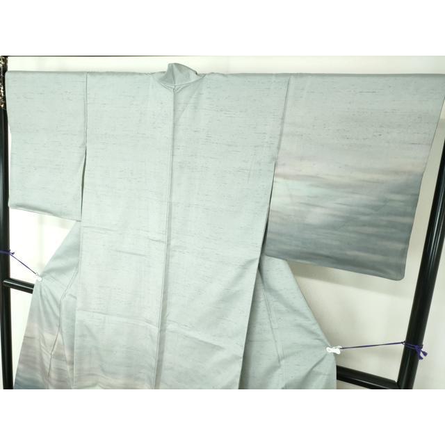 平和屋着物●石川県指定無形文化財　牛首紬　白山工房　手織り　訪問着　霞文　正絹　逸品　DAAX4984ps 平和屋着物○石川県指定無形文化財 牛首紬 白山工房 手織り 訪問