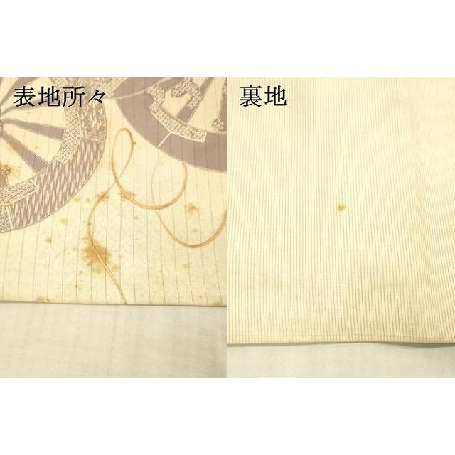 平和屋着物＊夏物 アンティーク 大正ロマン 全通柄袋帯 流水鹿の子車文
