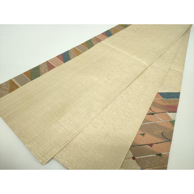 平和屋着物▽太鼓柄袋帯　スリーシーズン帯　春　夏　秋　瓦花文　金銀糸　正絹　逸品　DAAY1146ps 平和屋着物▽太鼓柄袋帯 スリーシーズン帯 春 夏 秋 瓦花文 金銀糸