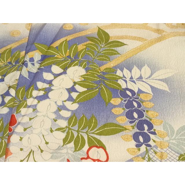 平和屋着物○アンティーク 大正ロマン 小振袖 立波草花文 正絹 逸品