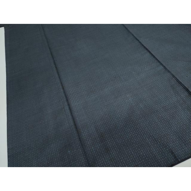 平和屋着物○男性 紬 アンサンブル 長襦袢（無双仕立て）セット 濃藍色