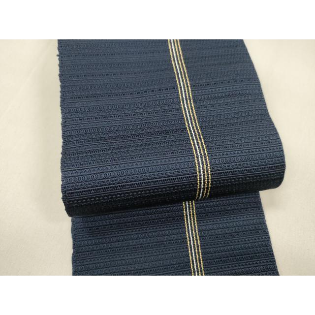 平和屋着物○男性 角帯 紬地 間道 正絹 逸品 DABA0413cm
