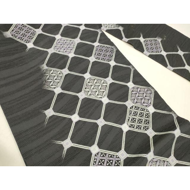 平和屋着物○九寸名古屋帯 蜀江文 黒地 やまと誂製 正絹 逸品