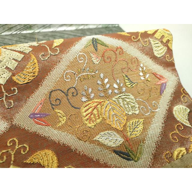 平和屋着物○全通柄袋帯 鱗文 銀糸 正絹 逸品 未使用 DAAR0828fe