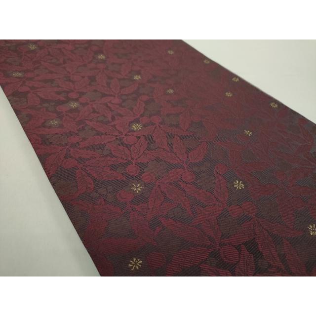 平和屋着物●両面　全通柄袋帯　唐織　大島紬美術館　梅　南天　金糸　正絹　逸品　DABA1976ps