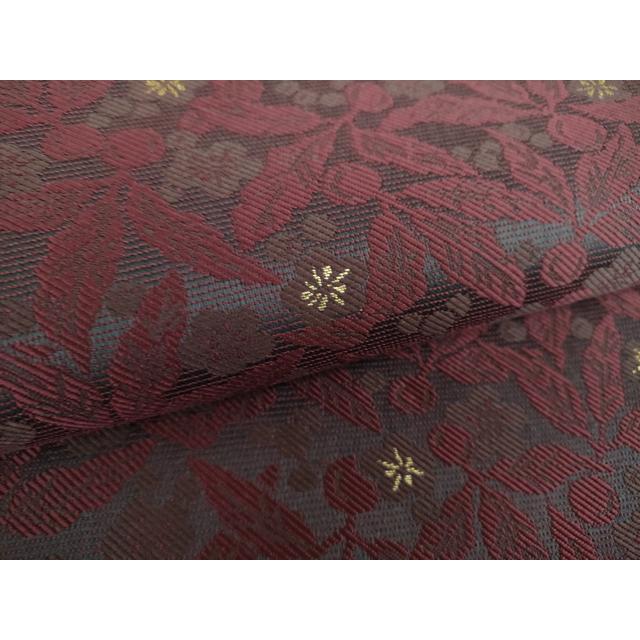 平和屋着物●両面　全通柄袋帯　唐織　大島紬美術館　梅　南天　金糸　正絹　逸品　DABA1976ps
