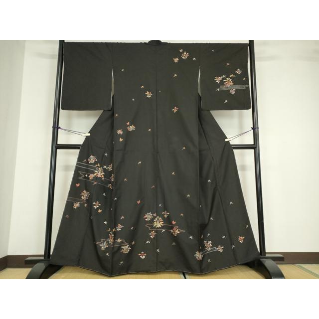 平和屋着物○中国三大刺繍 スワトウ刺繍 汕頭刺繍 訪問着 本場大島紬
