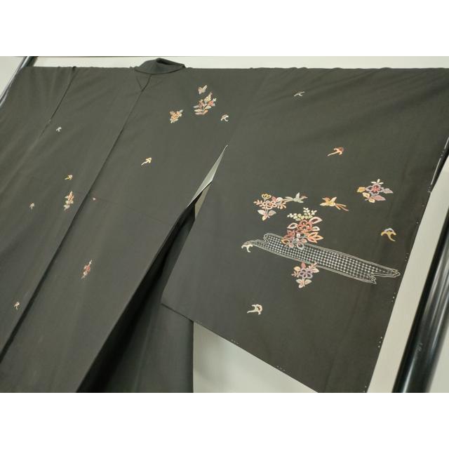 平和屋着物○中国三大刺繍 スワトウ刺繍 汕頭刺繍 訪問着 本場大島紬