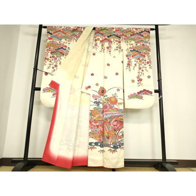 美品 豪華振袖 幾久重袖 鳳凰花文 金銀彩 正絹 平和屋着物