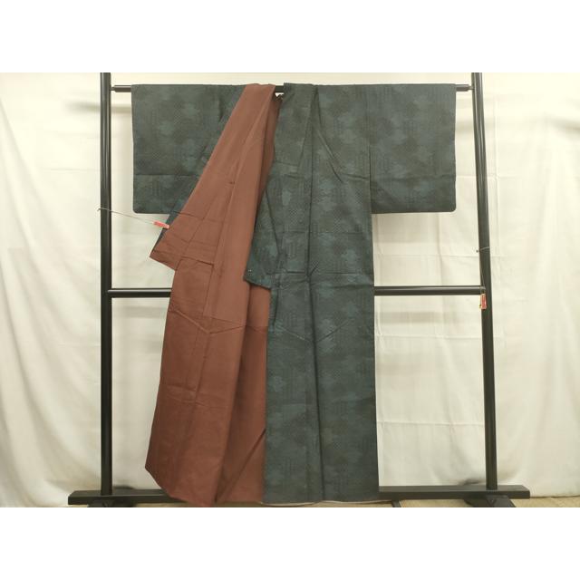 平和屋着物□本場大島紬 薩摩結城 松皮菱吉祥文 正絹 逸品 DABA6717op