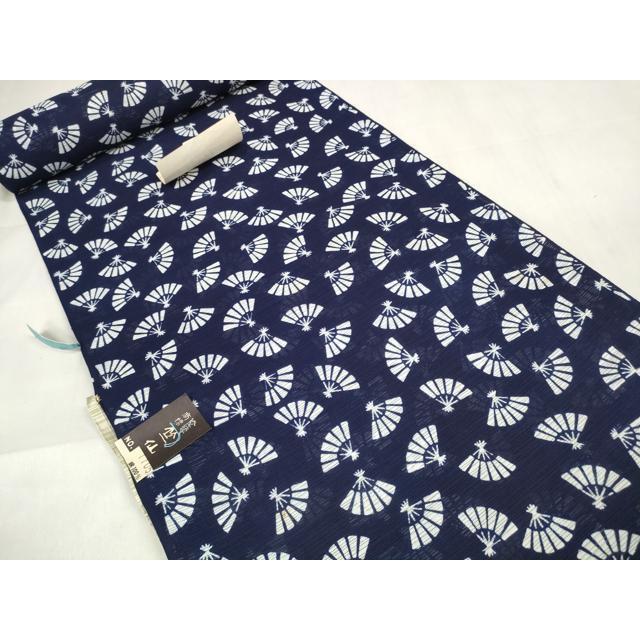 平和屋着物＊夏物 竺仙 浴衣 反物 着尺 綿絽 扇面散らし 三越扱い 証紙