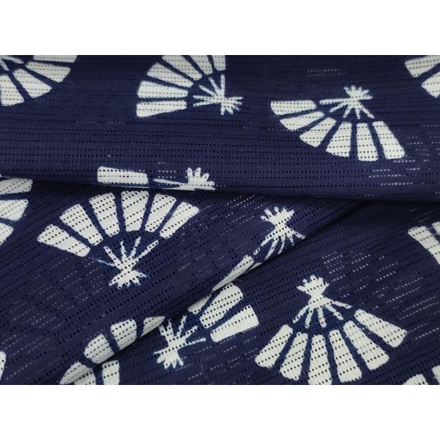 平和屋着物＊夏物 竺仙 浴衣 反物 着尺 綿絽 扇面散らし 三越扱い 証紙