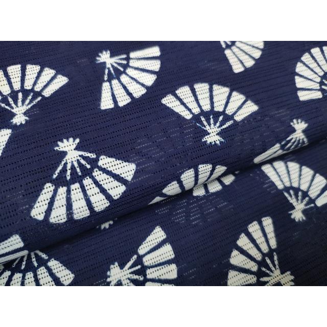 平和屋着物＊夏物 竺仙 浴衣 反物 着尺 綿絽 扇面散らし 三越扱い 証紙