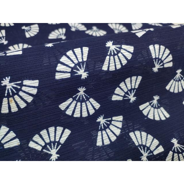 平和屋着物＊夏物 竺仙 浴衣 反物 着尺 綿絽 扇面散らし 三越扱い 証紙