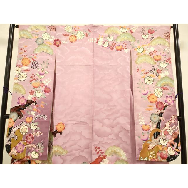 平和屋着物○紫綬褒章 巨匠『岩田専太郎』 振袖 駒刺繍 立波梅松文 暈