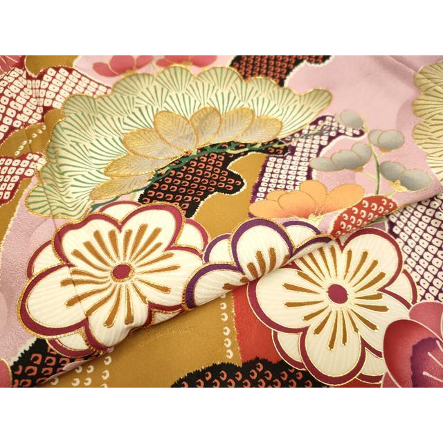 平和屋着物○紫綬褒章 巨匠『岩田専太郎』 振袖 駒刺繍 立波梅松文 暈